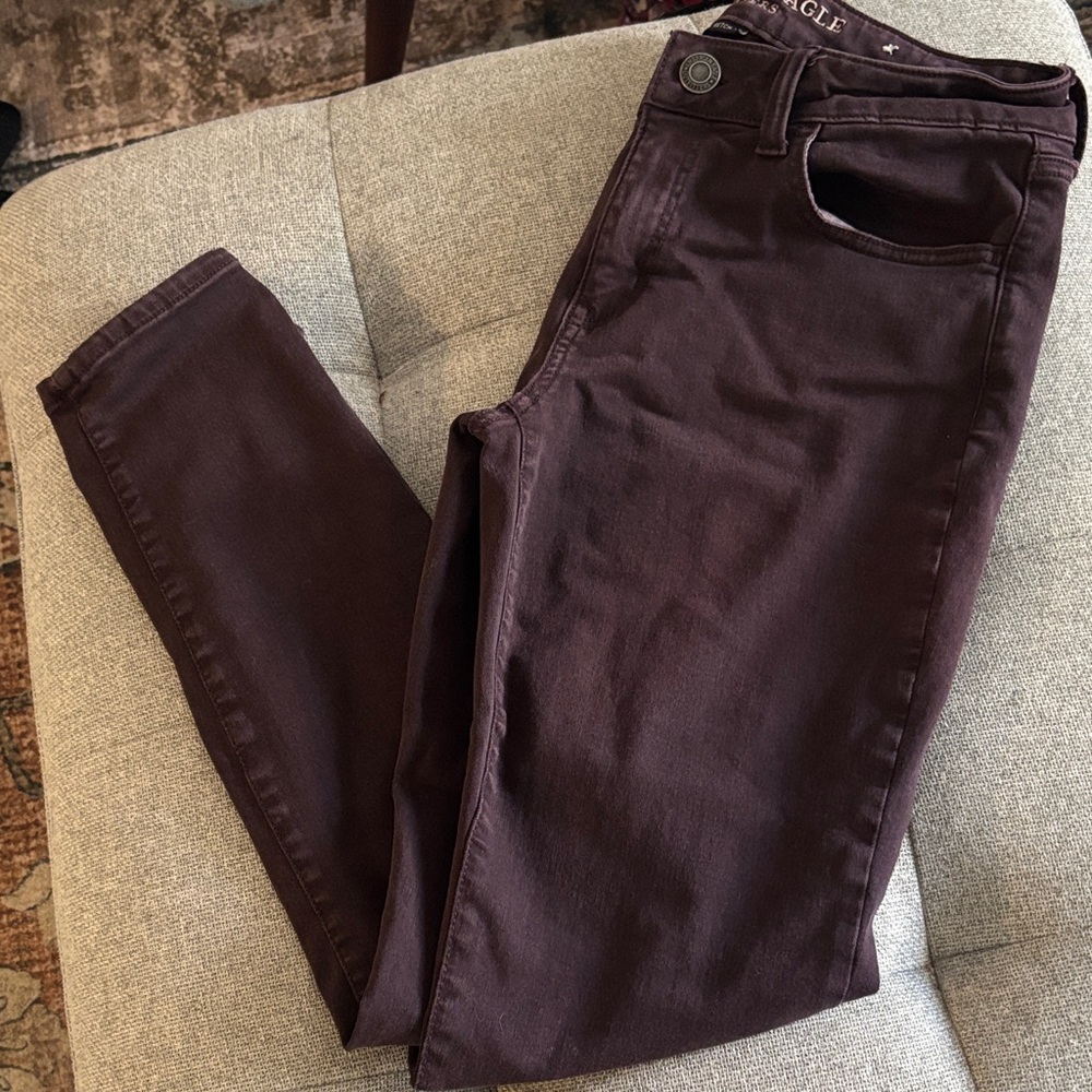 American Eagle Outfitters Women’s Dark Burgundy Skinny Jeans